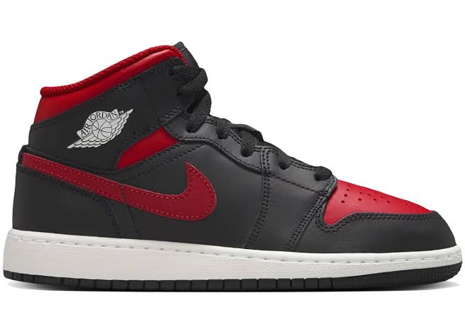 Jordan 1 Mid Black Varsity Red