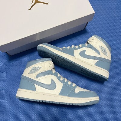 Air Jordan 1 Mid Sail Worn Blue-Sail Voile