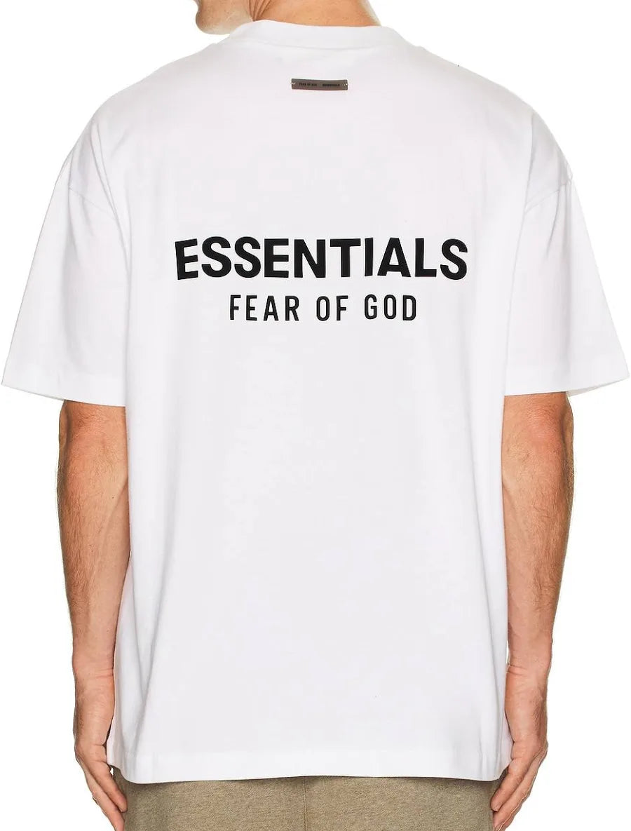 Playera Essentials Blanca / letras negras