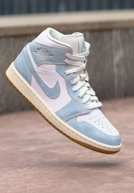 Jordan 1 Mid White Worn Blue-Sail