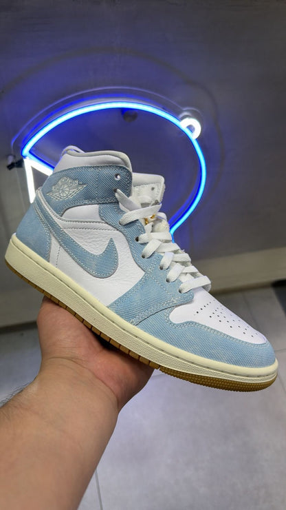 Jordan 1 Mid White Worn Blue-Sail