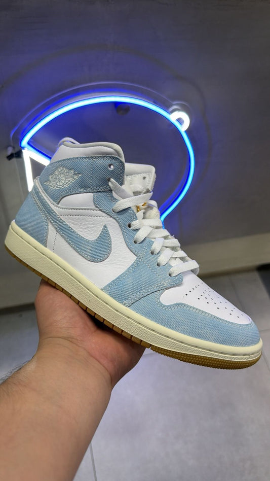 Jordan 1 Mid White Worn Blue-Sail