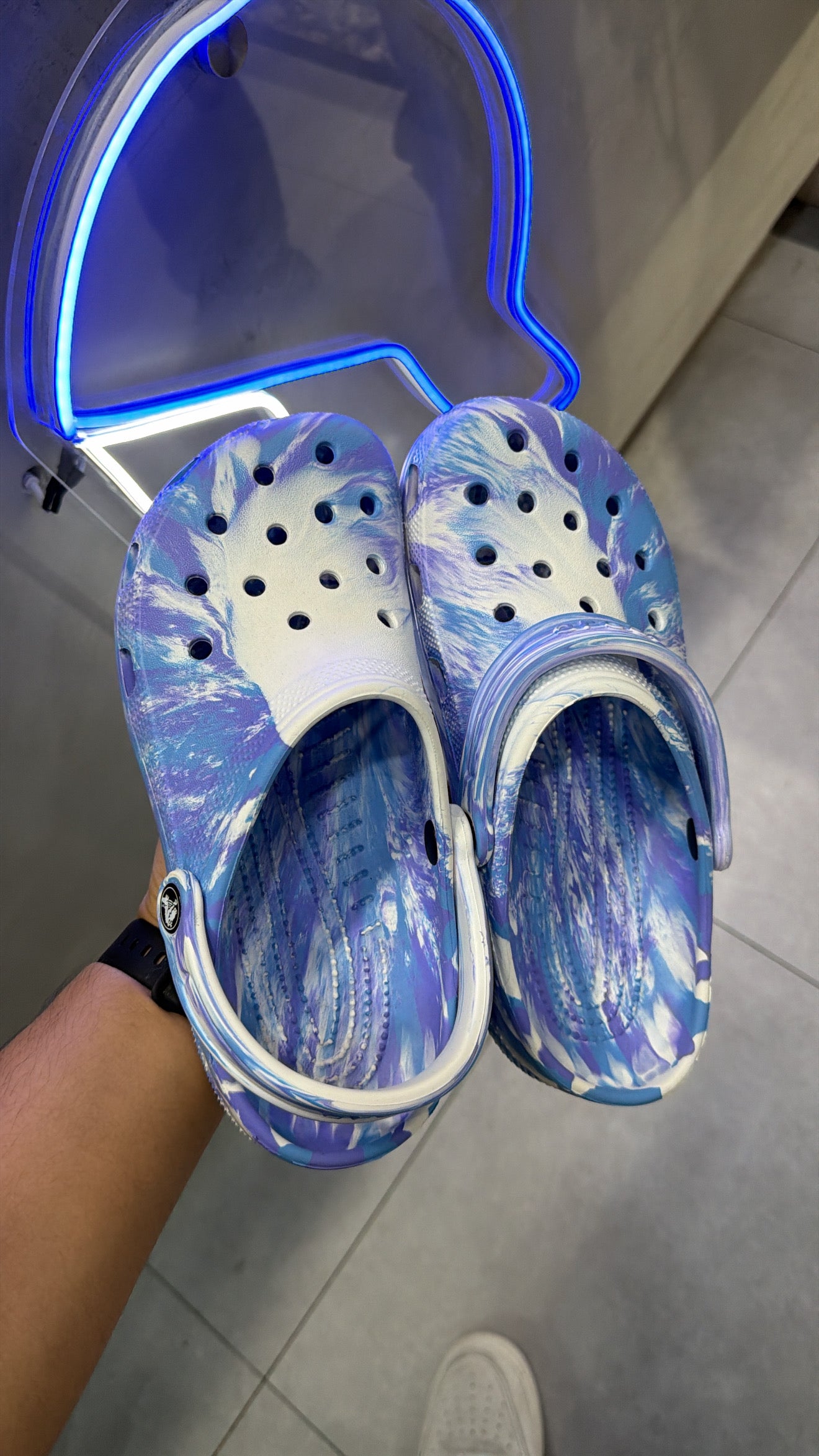 Crocs Morados/Blanco