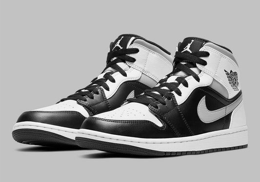 Air Jordan 1 mid black white lt smoke
